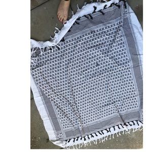 White and black cotton Scarf